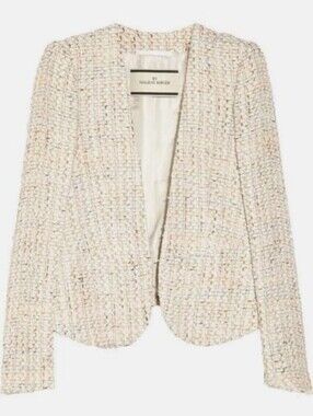 By Malene Birger Metallic Fleck Tweed Boucle Taylir Jacket Size 36